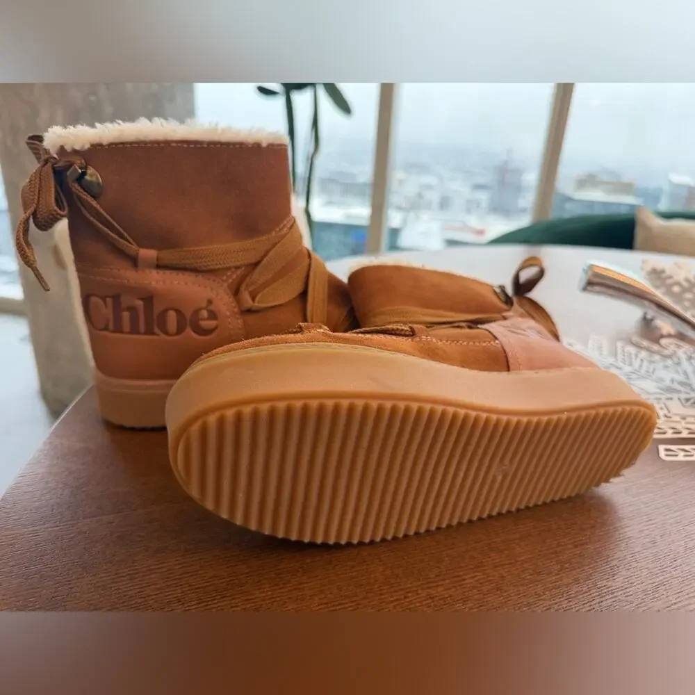 See by Chloé Charlee Brown/Tan Suede Ankle Boots - Size 41 (10-10.5), Like NEW